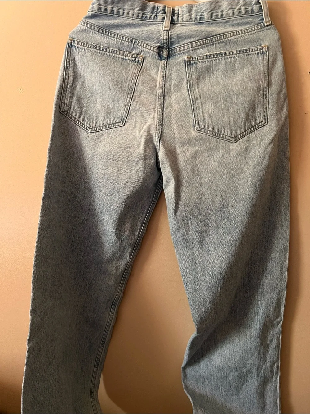 Agolde criss cross High-Rise Straight jeans distressed ripped mother Levi’s 29